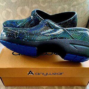 Anywear Blue And Black Multicolored Clogs  |  NIB
